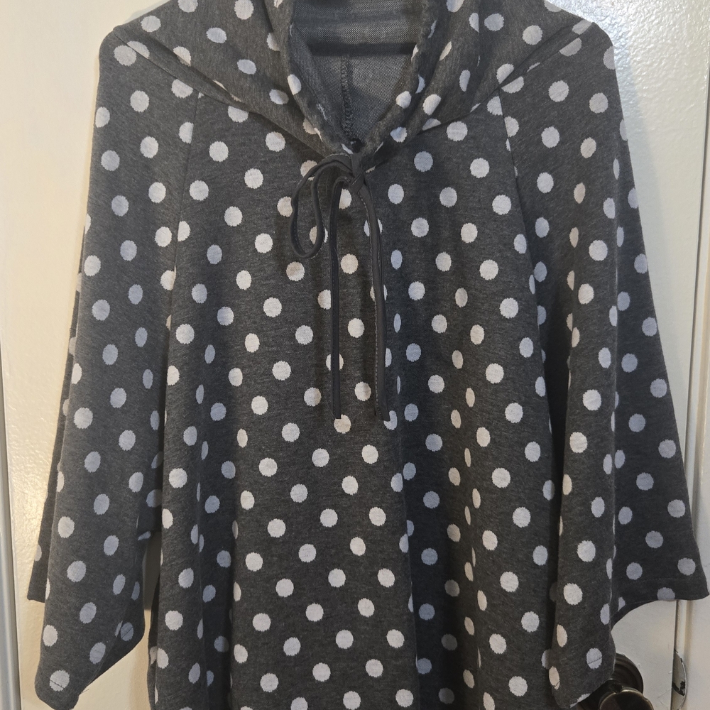Stylish Dark Gray Polka Dot Women's Hoodie